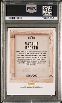 2023 Panini Donruss Racing Nascar Blank Slate Nd Natalie Decker PSA 9