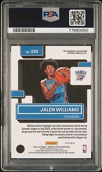 2022 Panini Donruss Optic 235 Jalen Williams Signature-choice PSA 9