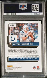 2022 Panini Donruss Optic 87 Peyton Manning Wave PSA 10