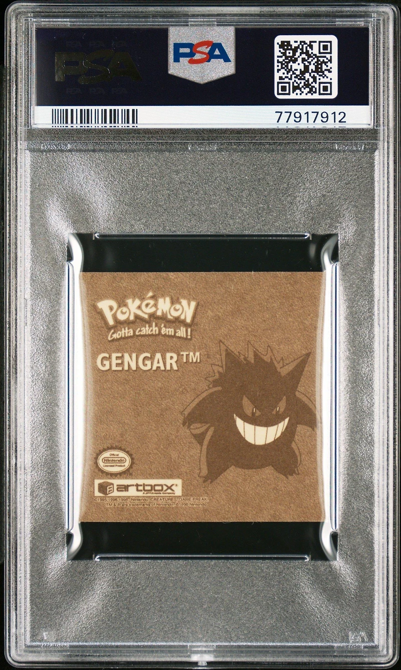 1999 Pokemon Stickers Series 1 Rare Gold Stickers G02 Gengar PSA 8