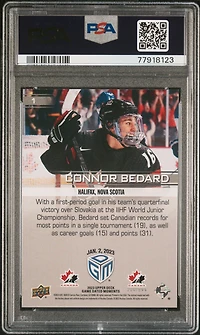 2023 Upper Deck Game Dated Moments Connor Bedard PSA