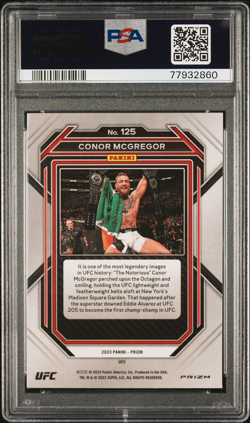 2023 Panini Prizm Ufc 125 Conor Mcgregor Silver Prizm PSA 10