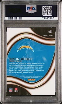2020 Panini Select 344 Justin Herbert PSA 10