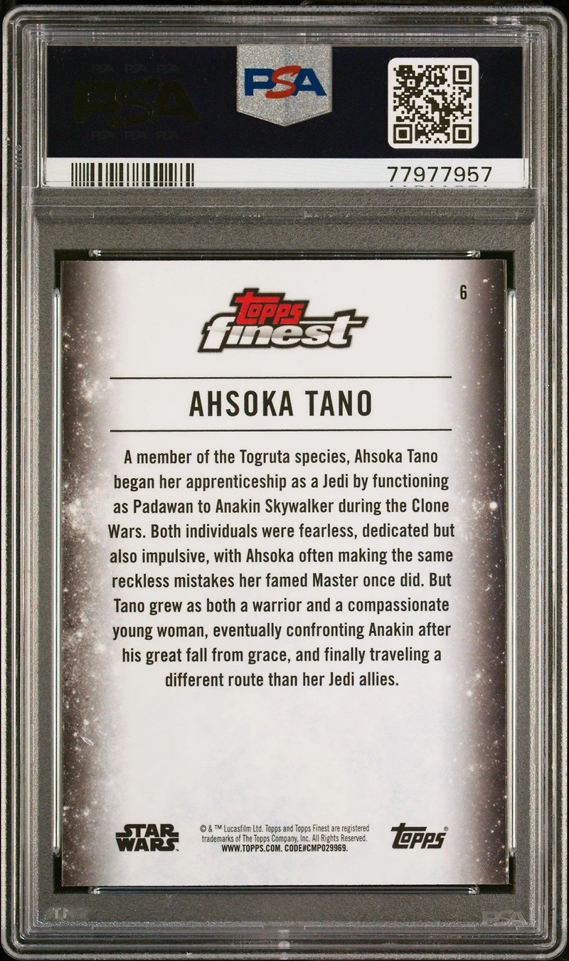 2018 Finest Star Wars 6 Ahsoka Tano PSA 9
