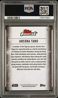 2018 Finest Star Wars 6 Ahsoka Tano PSA 9