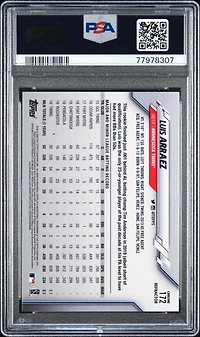 2020 Topps Chrome 172 Luis Arraez Pink Refractor PSA 10