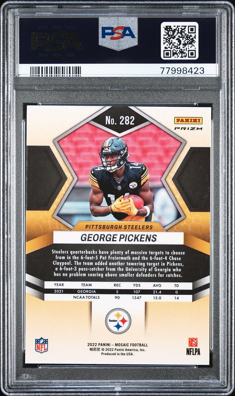 2022 Panini Mosaic 282 George Pickens Mosaic PSA 10