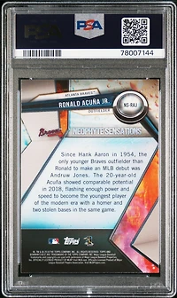 2018 Bowman's Best Neophyte Sensations Ns-raj Ronald Acuna Jr. PSA