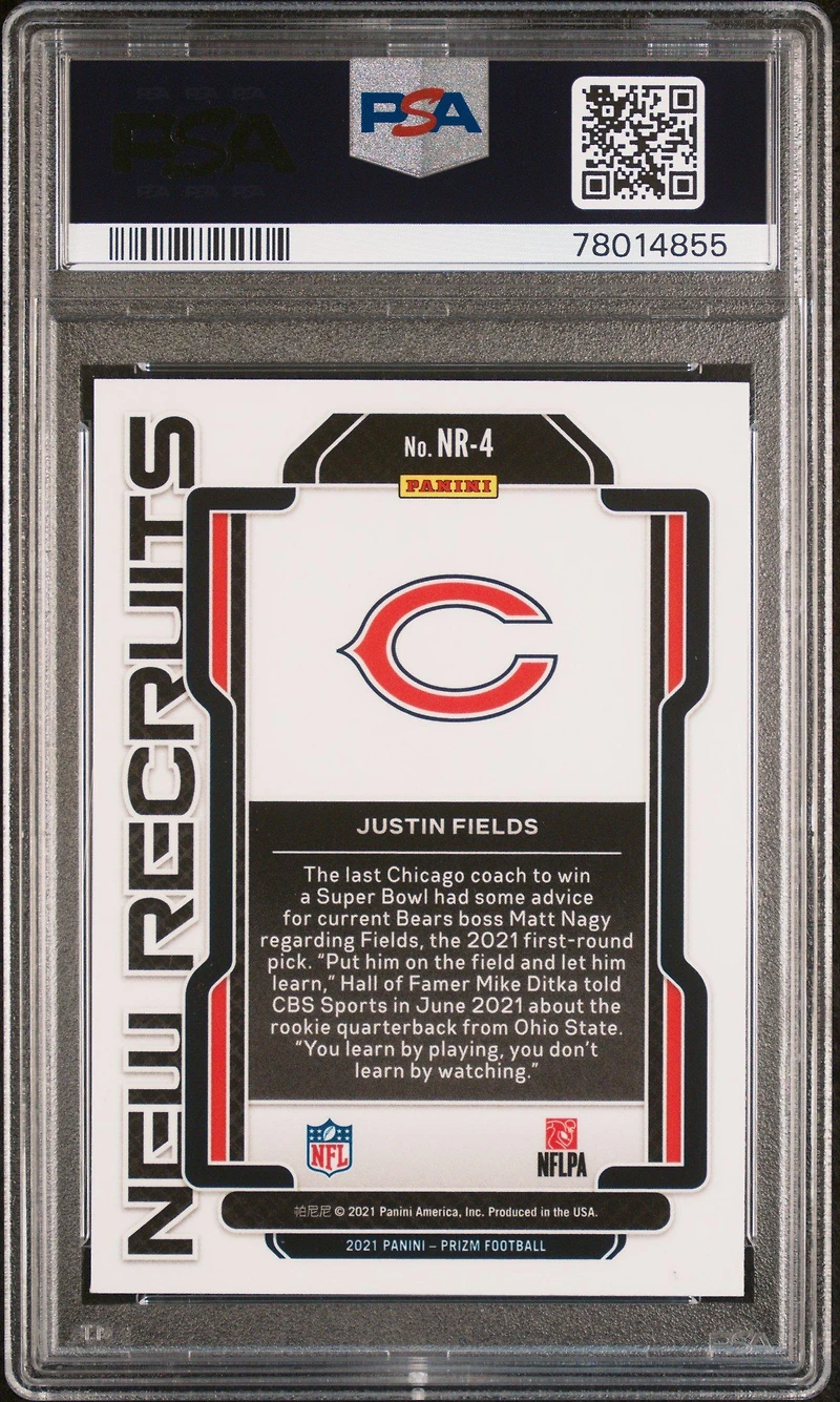 2021 Panini Prizm New Recruits Nr4 Justin Fields PSA 10