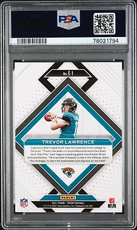 2021 Panini Prizm Emergent E1 Trevor Lawrence PSA 10
