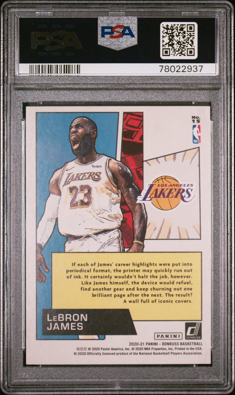 2020 Panini Donruss Net Marvels 15 Lebron James PSA 9