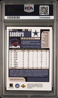 1998 Ud Choice 49 Deion Sanders PSA 10