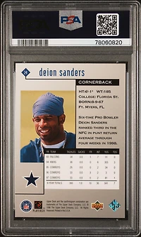 1998 Upper Deck Black Diamond Rookies 24 Deion Sanders Single PSA 10