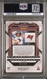 2022 Panini Prizm 273 Tom Brady Purple Ice PSA 9