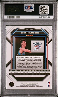 2022 Panini Prizm 266 Chet Holmgren Red Ice PSA