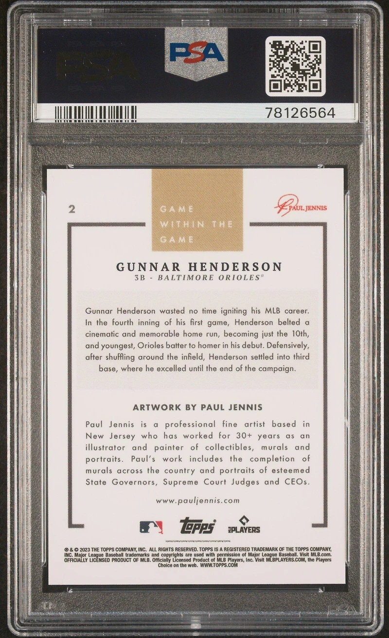 2023 Topps Game Within The Game 2 Gunnar Henderson PSA 9