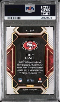 2021 Panini Select 245 Trey Lance Red Prizm PSA 10