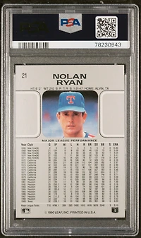 1990 Leaf 21 Nolan Ryan PSA 9