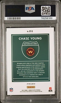 2021 Panini Donruss Optic Downtown Dt8 Chase Young PSA 10
