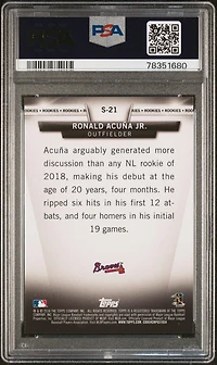 2018 Topps Update Salute S-21 Ronald Acuna Jr. PSA 10