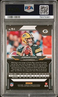 2020 Panini Chronicles Prizm Black Pb4 Jordan Love PSA