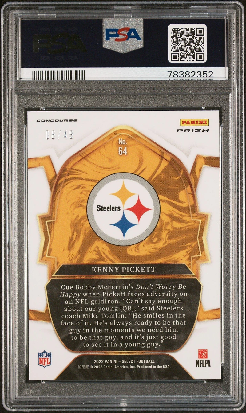 2022 Panini Select 64 Kenny Pickett Red Disco Prizm PSA 10