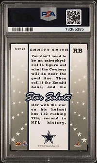1998 Score Star Salute 6 Emmitt Smith PSA 8