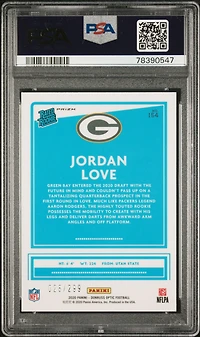 2020 Panini Donruss Optic 154 Jordan Love Aqua PSA