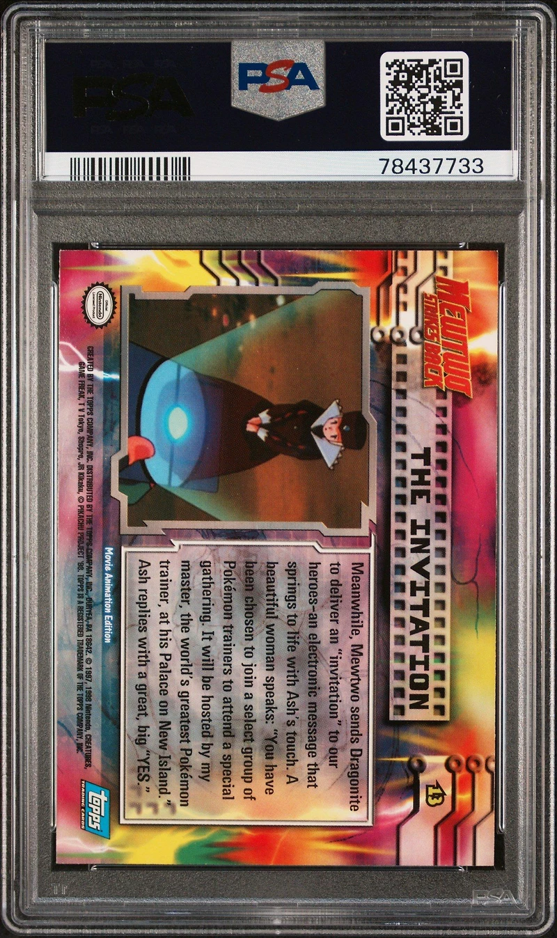 1999 Topps Pokemon The Movie Edt 13 Movie Edition The Invitation PSA 10