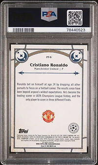 2021-2022 Topps Merlin Chrome Uefa League Prophecy Fulfilled Pf6 Cristiano Ronaldo PSA 9