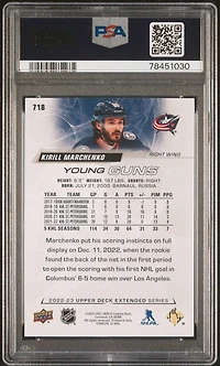 2022 Upper Deck 718 Kirill Marchenko PSA 9