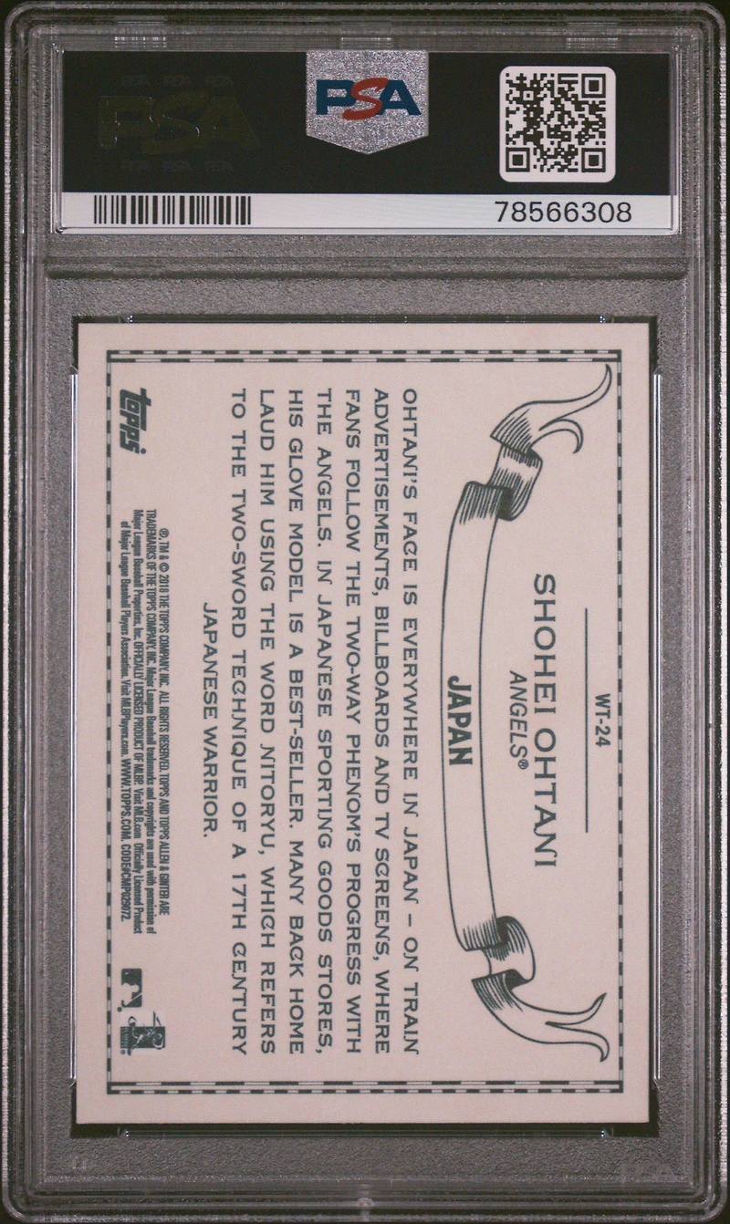 2018 Topps Allen & Ginter World Talent Wt-24 Shohei Ohtani PSA