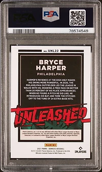 2021 Panini Donruss Unleashed Unl22 Bryce Harper Pink Fireworks PSA 10
