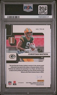 2022 Panini Donruss Optic The Rookies Tr15 Christian Watson Ice PSA 10