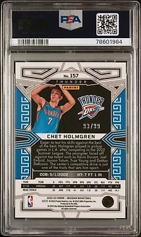 2022 Panini Obsidian 157 Chet Holmgren Electric Etch Purple PSA 10