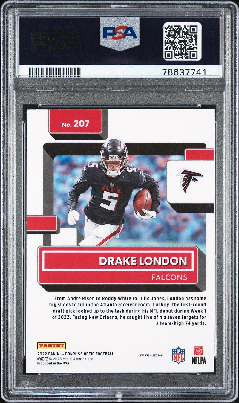 2022 Panini Donruss Optic 207 Drake London PSA