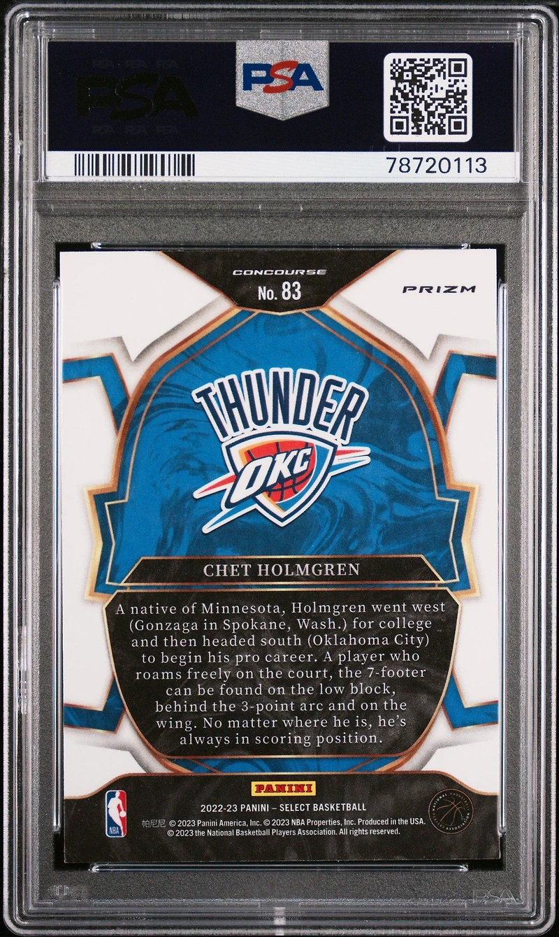 2022 Panini Select 83 Chet Holmgren Scope PSA 9