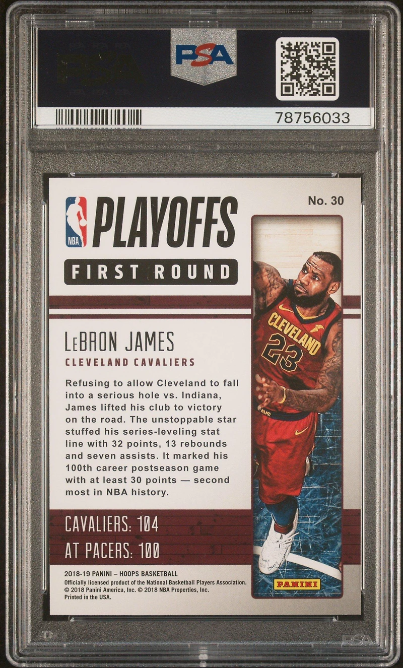 2018 Panini Hoops Road To The Finals 30 Lebron James PSA 10