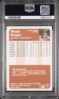 1983 Fleer 179 Wade Boggs PSA 9