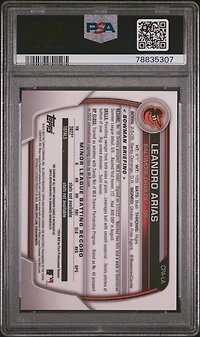 2023 Bowman Chrome Prospect Autographs Cpala Leandro Arias Blue Lunar Crater Refractor PSA 10