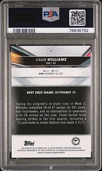 2022 Bowman's Best University 1 Caleb Williams PSA 10