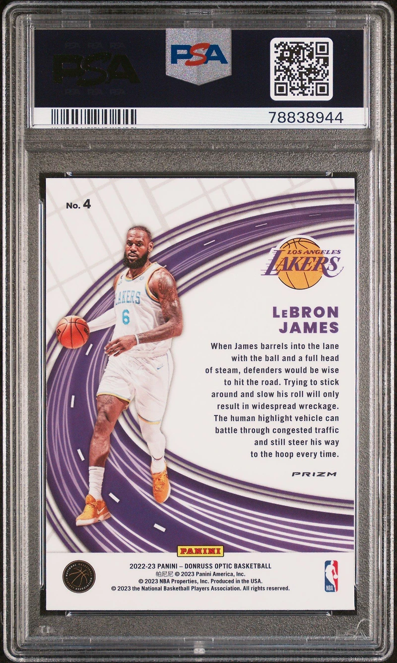 2022 Panini Donruss Optic Express Lane 4 Lebron James Purple PSA 10