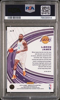 2022 Panini Donruss Optic Express Lane 4 Lebron James Purple PSA 10