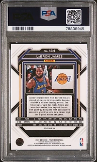 2022 Panini Prizm 134 Lebron James Green Prizm PSA 10