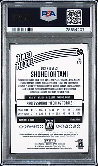 2018 Panini Donruss Optic 176 Shohei Ohtani PSA 9