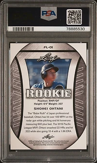2018 Leaf Rookie Ohtani Exclusive Flag Fl-01 Shohei Ohtani PSA 10