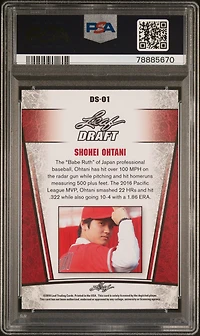 2018 Leaf Draft Ohtani Draft Silver Ds-01 Shohei Ohtani PSA 10