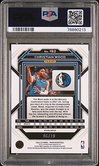 2022 Panini Prizm 192 Christian Wood Gold Shimmer Fotl PSA 10