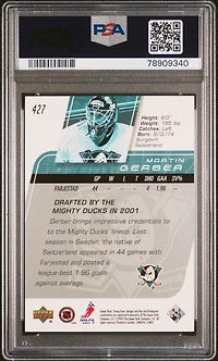 2002 Upper Deck 427 Martin Gerber PSA 10