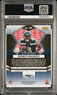 2022 Panini Mosaic 308 Kenneth Walker Iii Red Sparkle PSA 10